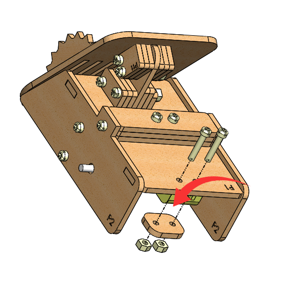 Fixação da trava do cabo