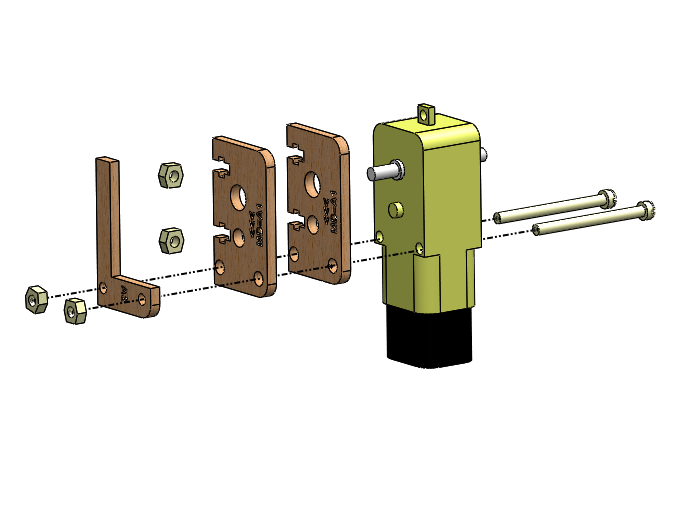 Fixação dos Motor D na na peça A1