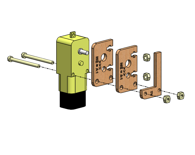 Fixação do Motor D na na peça A1